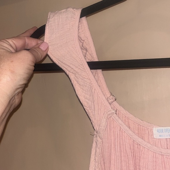 4Our Dreamers summer tiered flutter sleeveless dress size Large pale pink color - Picture 6 of 10
